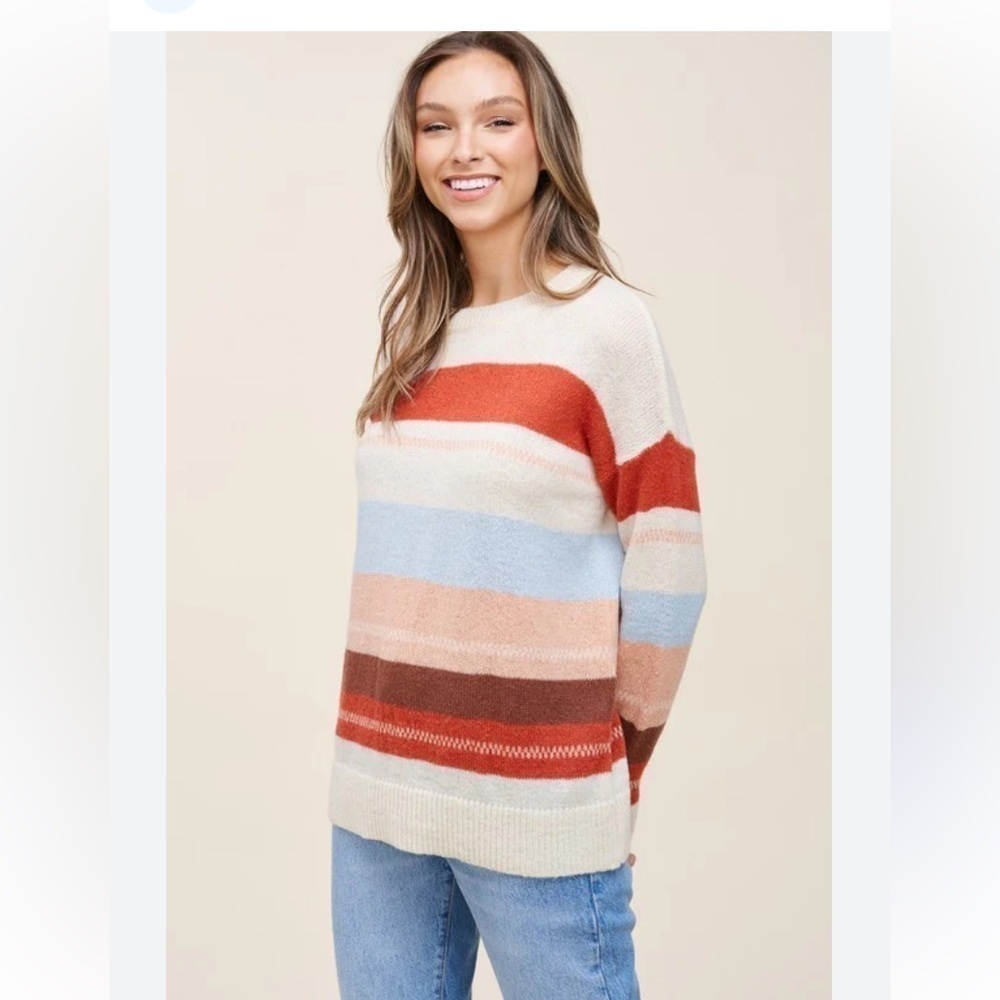 Magnolia boutique, small‎ women’s sweater striped fall favorite - Picture 3 of 7